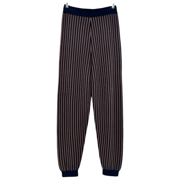 A.P.C. Lucy Striped Jacquard Knit Track Pants in Navy Stripe Size XL - Picture 3 of 9
